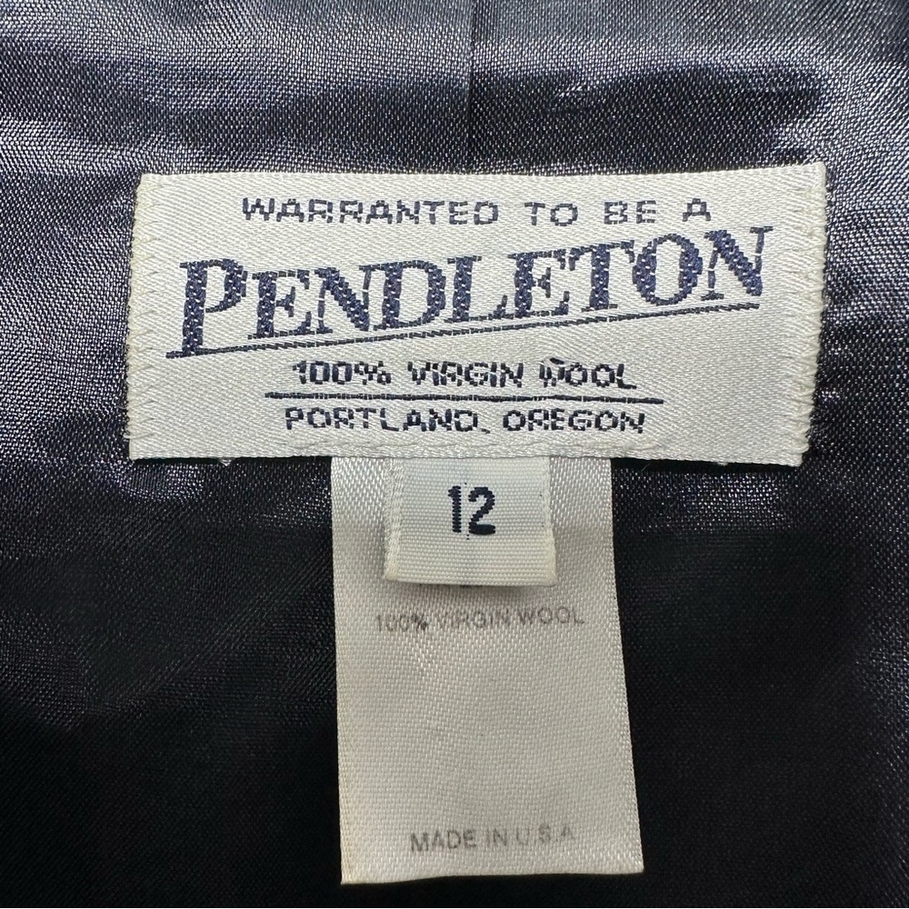 Pendleton wool Navy zip up structured jacket EUC - image 6